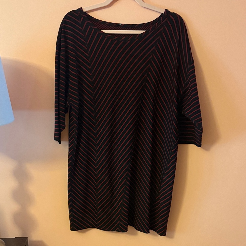 Striped Black and Red Women's Dress